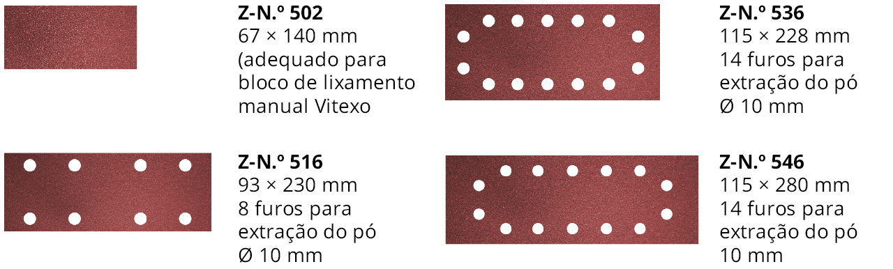 FORMATOS DE FURO PARA CHAPAS Folhas abrasivas 3