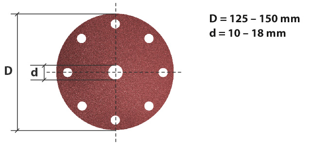 dimensiones discos vsm con soportes de papel y tela Discos abrasivos 21